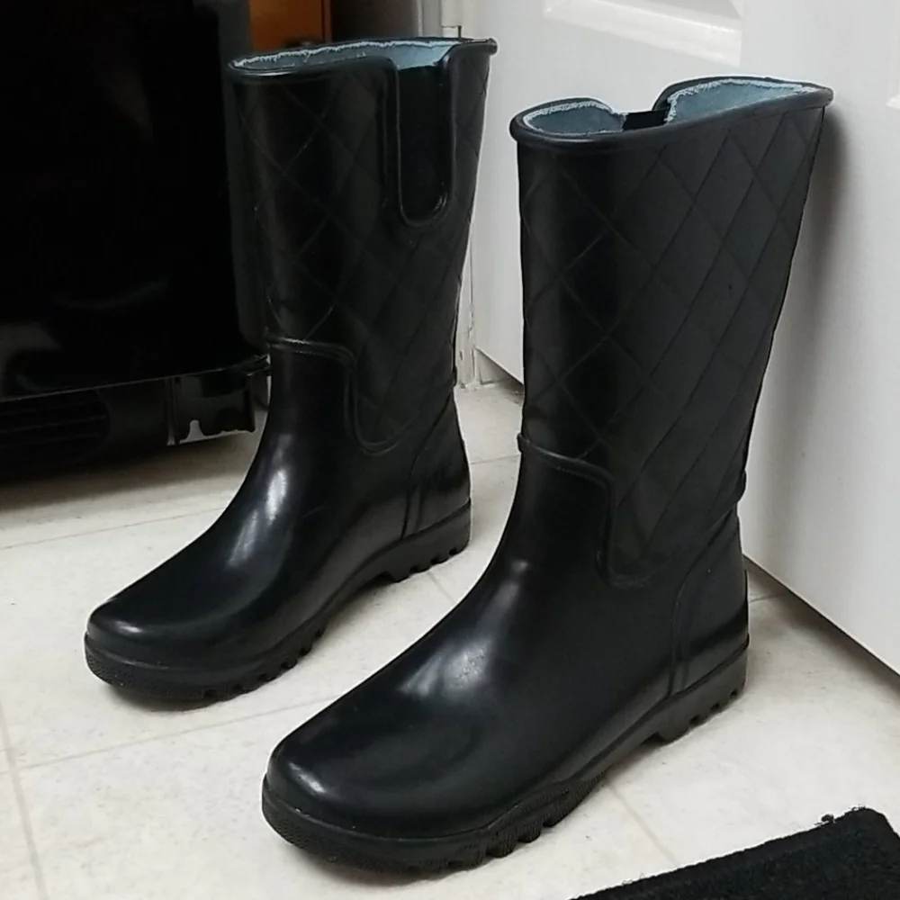 SPERRY waterproof rain boots rubber quilted emboss